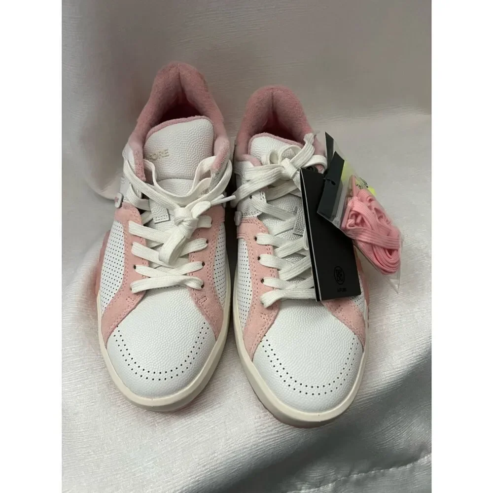 G/FORE White and Blush Pink Mesh Lace-Up Sneakers Size 9